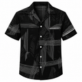 Camisa negra para hombre con estampado geométrico